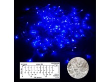 Гирлянда светодиодня ECOLA 220V IP44 Бахрома наращиваемая (базовая секция) 3x(0.2-0.5)м 150Led Синий Blue, 8 режимов, прозр.провод с вилкой