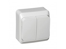 Выключатель 2-кл. О/У ЭТЮД 10А IP20 бел. Systeme Electric BA10-002B (1/25/200)