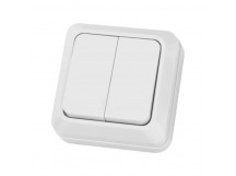 Выключатель 2-кл. открытой установки IP20 10А, белый "Ладога" TDM (1/200)