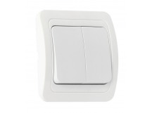 Выключатель SMARTBUY скрытая установка, 2-клавишный 10А белый "Марс" (SBE-02w-10-SW2-0) (1/10)