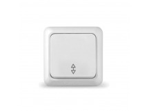 Выключатель проходной одноклавишный "UNIVersal" серия "Олимп", о/у, 10А, 220В, белый (еврослот) (1/10/100)