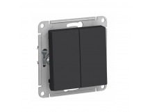 Механизм выключателя 2-кл. С/У ATLASDESIGN 10А IP20 (сх. 5) 10AX карбон Systeme Electric ATN001051 (1/5/20)