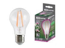 Лампа светодиодная TDM A60-8 Вт-230 В-E27-CL "ФИТО" 60*108 мм, фито спектр (1/100)