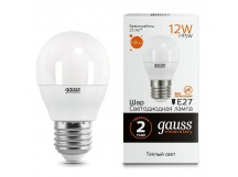 Лампа светодиодная GAUSS Elementary Шар 12W 880lm 3000K Е27 1/10/100