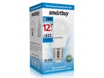 Лампа светодиодная SMARTBUY G45 12Вт 220V 6000K E27 (холодный свет) (10/100)