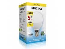 Лампа светодиодная SMARTBUY P45 5Вт 220V 3000K E14 (глоб, теплый свет) (10/100)