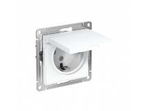 Механизм розетки 1-м С/У ATLASDESIGN 16А IP20 с заземл. защ. шторки с крышкой бел. Systeme Electric ATN000146 (1/15/120)
