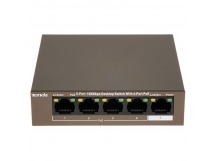 Коммутатор TENDA TEF1105P-4-38W, настольный неуправляемый PoE, 5*10/100Base-TX, мощность до 35 Вт (1/30)