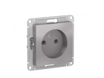 Механизм розетки 1-м С/У ATLASDESIGN 16А IP20 без заземл. алюм. Systeme Electric ATN000341 (1/10/60)
