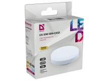 Лампа светодиодная DEFENDER GX 12Вт GX53 3000К таблетка теплый белый (10/100)