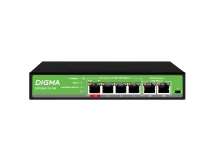 Коммутатор DIGMA DSP204G-2G-T80 6x1Гбит/с 4PoE 4PoE+ 1PoE++ 80W неуправляемый