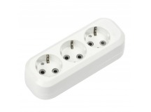 Колодка розеточная SMARTBUY 3 гнезда 16А/3,5кВт c заземлением (SBE-16-3-00-Z) (1/100)