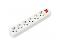 Колодка розеточная SMARTBUY 6 гнезд 16А/3,5кВт c выключателем и заземлением (SBE-16-6-00-ZS) (1/60)