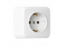 Розетка SMARTBUY 1-местная 16А, ОУ, с заземлением белая, керамика "Юпитер" (SBE-03w-16-S1-Z-c) (1/10)