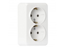 Розетка SMARTBUY 2-местная 16А, ОУ, с заземлением белая, керамика "Юпитер" (SBE-03w-16-S2-Z-c) (1/10)