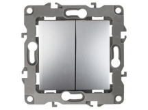 Выключатель ЭРА серии ЭРА 12 скрытой установки двойной 10АХ250В алюминий (1/10/100/3200)