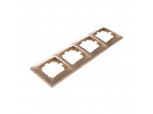 Рамка INTRO на 4 поста гор., скрытой установки, Plano, шампань (1/14/140/1400)