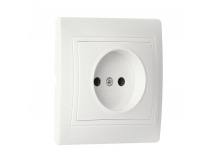 Розетка SMARTBUY скрытая установка, 1-местная без заземления 10А белая, керамика "Венера" (SBE-01w-10-S1-N-c) (1/10)