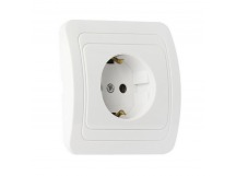 Розетка SMARTBUY скрытая установка, 1-местная с заземлением 16А белая, керамика "Марс" (SBE-02w-16-S1-Z-c) (1/10)