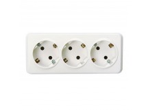 Розетка SMARTBUY 3-местная 16А, ОУ, с заземлением белая "Юпитер" (SBE-03w-16-S3-Z) (1/80)