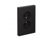 Розетка 2-м С/У ATLASDESIGN 16А IP20 без заземл. в сборе карбон Systeme Electric ATN001020 (1/6/36)