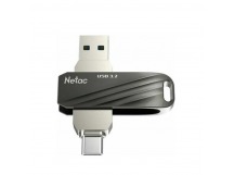 USB 3.0  32GB  Netac  US11 Dual  чёрный/серебро  (USB 3.0 / Type C)