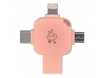 USB 3.0  32GB  Smart Buy  MC15A  Metal Quad  4-in-1 (Lightning + USB Type-A + USB Type-C + micro USB)  розовый металл