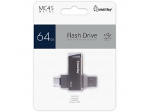 USB 3.0  64GB  Smart Buy  MC45  Phantom  (Type-C / Type-A)  чёрный  металл
