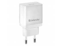 Блок питания сетевой 1 USB DEFENDER EPA-10, белый, 5V/2.1А, пакет (1/50)