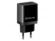 Блок питания сетевой 1 USB DEFENDER EPA-10, черный, 5V/2.1А, пакет (1/50/200)