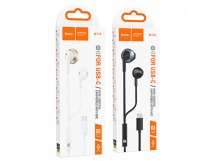 Наушники внутриканальные HOCO M115 Sagacious, микрофон, кнопка ответа, цвет: белый (1/31/310)