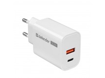 Блок питания сетевой 1 USB, 1 Type-C DEFENDER UPA-130 PD30W, белый (1/50)