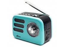 Радиоприемник трёхдиапазонный RITMIX RPR-033 AZURE, Bluetooth v.5.3, USB флэш/microSD, MP3, вход USB Type-C, лазурный(1/30)