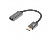 Кабель-переходник DP(M)--> HDMI-F 0.2m , серый металлик, оплетка, 4K@60Hz, TELECOM (TA560) (1/200)