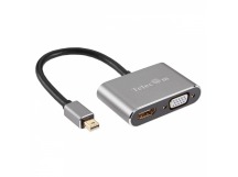 Кабель-переходник miniDP (M)--> HDMI (F)+VGA (F) 4K@30Hz Alum Grey TELECOM (TA6080) (1/200)