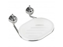 Мыльница подвесная B0922, размер: 13,5*13*4,3 см  (хром.металл, пластик, крепление: шуруп) (1/24)