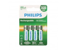 Аккумулятор PHILIPS NiMH (никель-металлгидридные) R6B4RTU260/51 АА 1,2v HR6 4BL 2600mAh (4/48/192/13824)