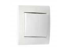 Выключатель SMARTBUY скрытая установка, 2-клавишный 10А белый "Венера" (SBE-01w-10-SW2-0) (1/10)