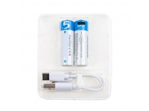 Аккумуляторные батарейки "AA" VariCore Li-ion 1.5V 2600 mAh (2 шт, перезаряжаемые, зарядка через Type-C)