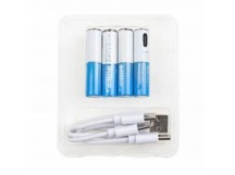 Аккумуляторные батарейки "AAA" VariCore Li-ion 1.5V 600 mAh (4 шт, перезаряжаемые, зарядка через Type-C)