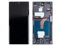 Дисплей для Samsung Galaxy S22 Ultra (S908B/S9080) модуль с рамкой Черный - (Soft OLED, 120 Гц) (Full Size)