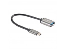 Кабель-переходник Type-C(M)--> USB 3.0 Af , OTG, 1,5A , 5,0Gbps , Alum grey 0,2m TELECOM (TC409M) (1/504)