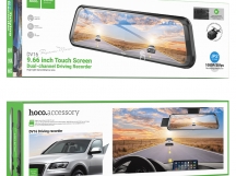 Автомобильный видеорегистратор на зеркало Hoco DV16  (140°,экран:9.66'. SD: 128gb max, АКБ:400мАч)