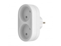 Блок-разветвитель DEFENDER TA-02 на 2 гнезда, без заземления, плоский, 220 - 230 В / 50-60 Гц, 10А, белый (1/80)