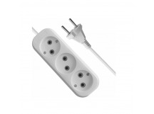 Удлинитель DEFENDER B230 3 гнезда, 10 метров, 10А/2200Вт, без заземления, ПВС 2х1,0мм, белый (1/20)