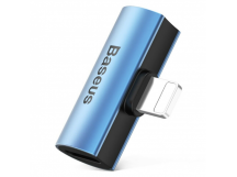 Переходник 8 pin - 2x 8 pin(f) Baseus L46, плоский, пластик, цвет: синий (1/50)