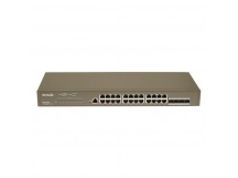 Коммутатор TENDA TEG3328F, управляемый уровня 2, 4*1000 Base-X, SFP ports, 1*Console port, 24*10/100/1000 Base-T Ethernet ports (1/5)