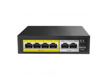 Коммутатор NETIS P106C 6x100Mb 4PoE+ 58W неуправляемый, функция PoE Watchdog (PoE авто перезагрузка) (1/20)