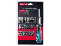 Отвертка SMARTBUY реверсивная, с 28 битами, SL, PH, HEX, TORX, головки, CR-V сталь (1/24)