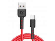 USB кабель F181 TypeC, red, 1м,2.4А, нейлон, пакет